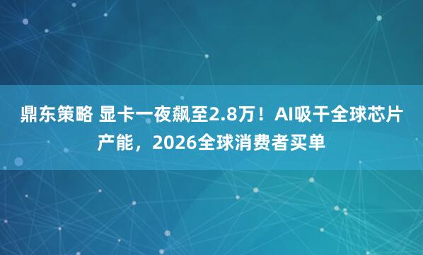 鼎东策略 显卡一夜飙至2.8万!AI吸干全球芯片产能,2026全球消费者买单